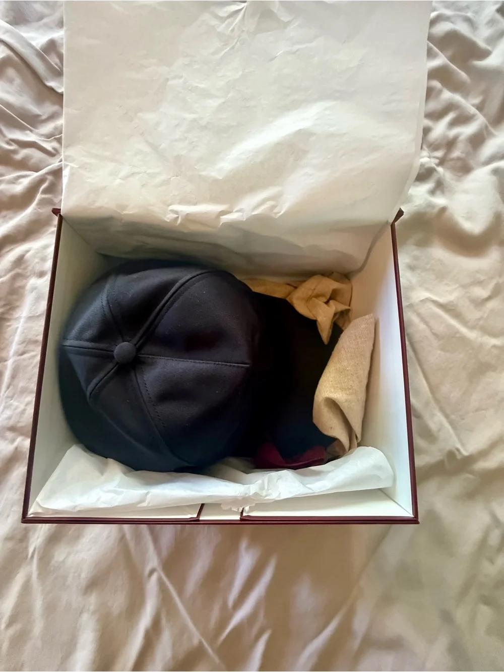 Gucci Dark Blue Embossed Logo Baseball Cap